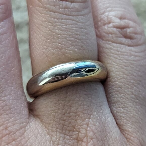 Gold plate dome ring size 6 - Picture 2 of 2
